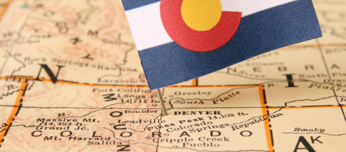 colorado map and flag