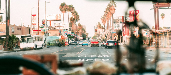 driving in downtown los angeles