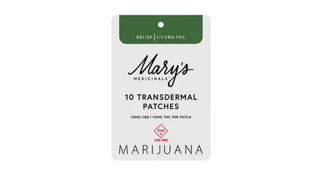 (0.1g) 10mg Transdermal Patch 10pk [100mg] | "Relief" 1:1 THC:CBD