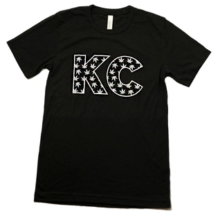 (each) KC Cannabis Leaf T-Shirt Black