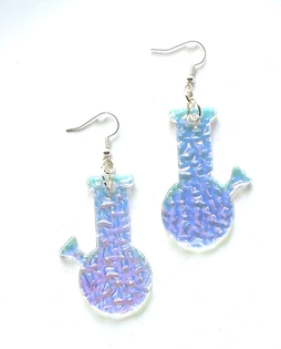 (each) Iridescent Bong Dangle Earrings