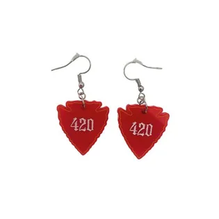 Arrowhead Dangle Earrings 420 - Red