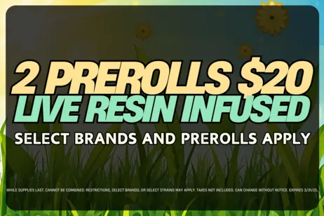 2 LIVE RESIN INFUSED PREROLLS $20