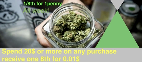*free 1/8 with every purchase $20+