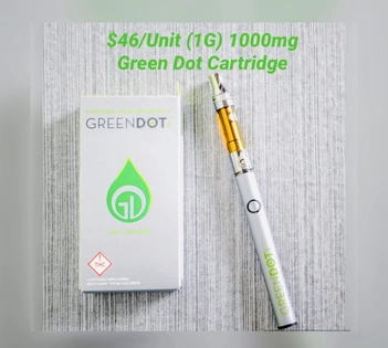 Green Dot 1000mg Live Resin Cartridges $46 Unit