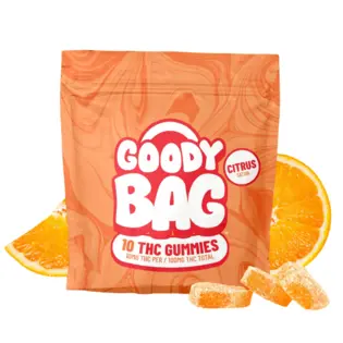 (0.1g) GOODY BAG | SOUR PEACH | GUMMIES | 10PK | 100 MG (HYBRID)