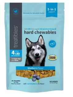 (each) Treatibles CBD - Dog Hard Chews Blueberry - 45ct - 180mg CBD (4mg/treat) $32