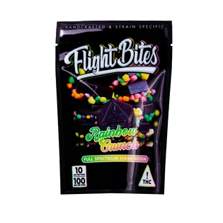 (0.1g) Flight Bites Rainbow Crunch Rosin Gummies 10mg 10pk