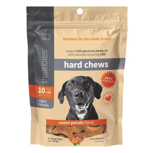 (each) Treatibles CBD - Dog Hard Chews Sweet Potato - 45ct - 450mg CBD (10mg/treat) $45