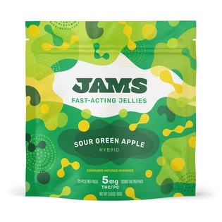 (each) JAMS Sour Green Apple 20pk Fast Acting Jellies 100mg