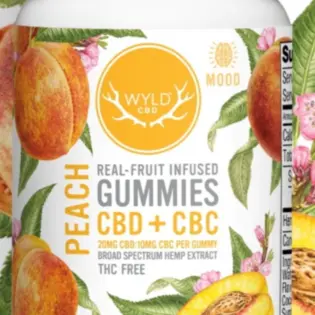 (each) Wyld CBD - Gummies - Peach 40mg CBD & 20mg CBC/2ct $6