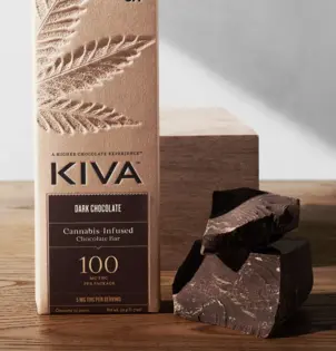 (50.0g) KIVA | Dark Chocolate Bar 20 Piece | 100mg