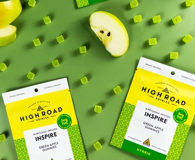 (3.514g) (High Road) Inspire Gummies - Green Apple