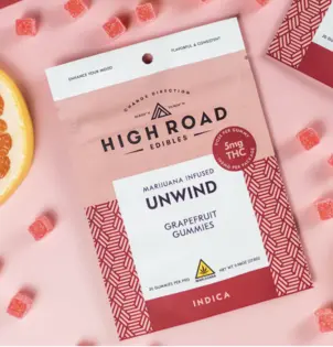 (0.934g) (High Road) Unwind Gummies - Grapefruit