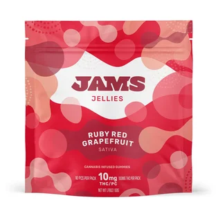 (0.1g) JAMS Ruby Red Grapefruit 10pk Classic Jellies 100mg