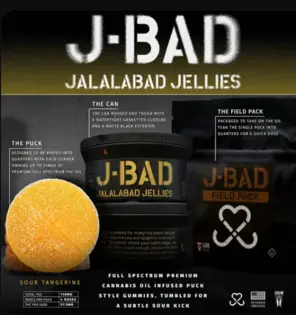 (0.11g) Tangerine Sour "JBAD" Gummy Puck  110mg | 1 Day | 884402