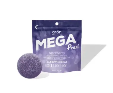 (20.0g) Grön | 1:1 CBN:THC Blackberry Mega Pearl 100mg | Indica