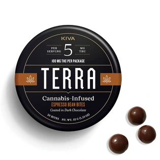 (each) Kiva Dark Chocolate Espresso Terra Bites 100mg (20ct)