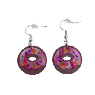 (purple) Donut | Dangle Earrings