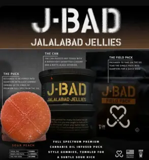 (0.11g) Peach Sour "JBAD" Gummy Puck  110mg | 1 Day | 884406