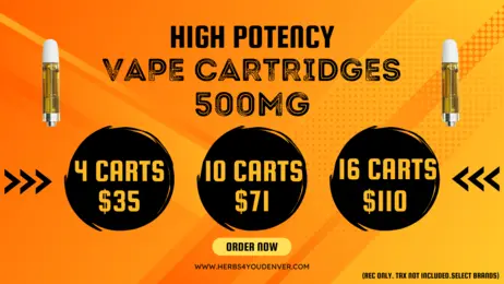 4/$35 - 10/$71 - 16/$110 - 500MG CARTS