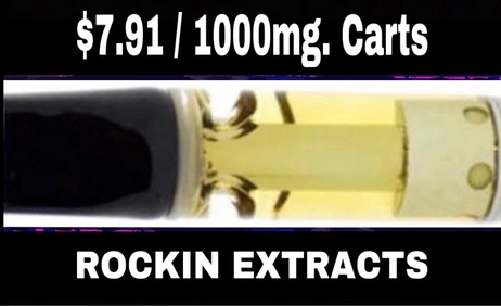 $7.91  / 1000mg. CARTRIDGES (Rockin Extracts STRAIN SPECIFIC)