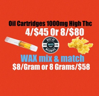 8 Grams/$56 WAX, High THC % (mix & match)