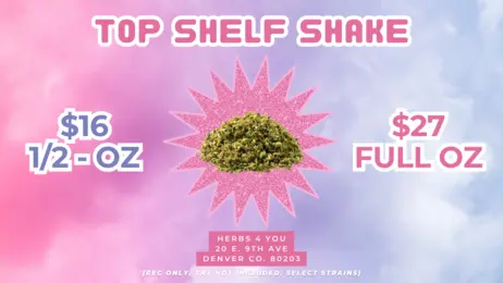 $16 - 1/2 OZ or $27 - FULL OZ TOP SHELF SHAKE