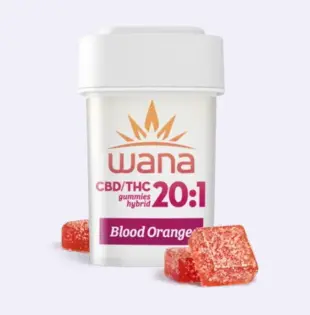 (0.01g) Sour Blood Orange | 200mg CBD: 10mg THC | Gummy | Wana