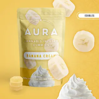 (0.107g) 1:3 CBC:THC Banana Cream Gummies - 12pk | Aura | Edible | 107mg