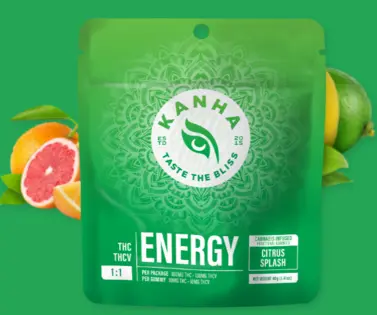 (0.1g) Kanha | Energy Citrus Splash 1:1 THC/THCv | 10pk/100mg