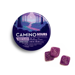 (each) Kiva Camino Sours Blackberry Dream | Deep Sleep 10:3 CBN Gummies [10pk] (100mg THC/30mg CBN)