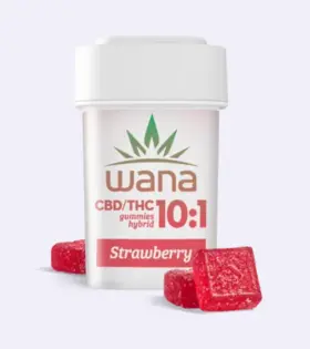 (0.1g) Strawberry Margarita | 100mg THC: 100mg CBD | Organic Quick Gummy | Wana