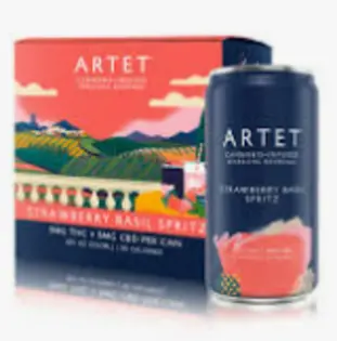 (0.1g) Sparkling Beverage | Artet | Strawberry Basil Spritz [4pk]